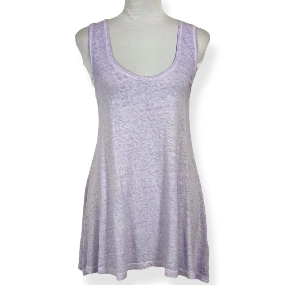 NEW Anthropologie Akemi + Kin Linen Slub Swing Tank Top Size S‎ Lavender Purple